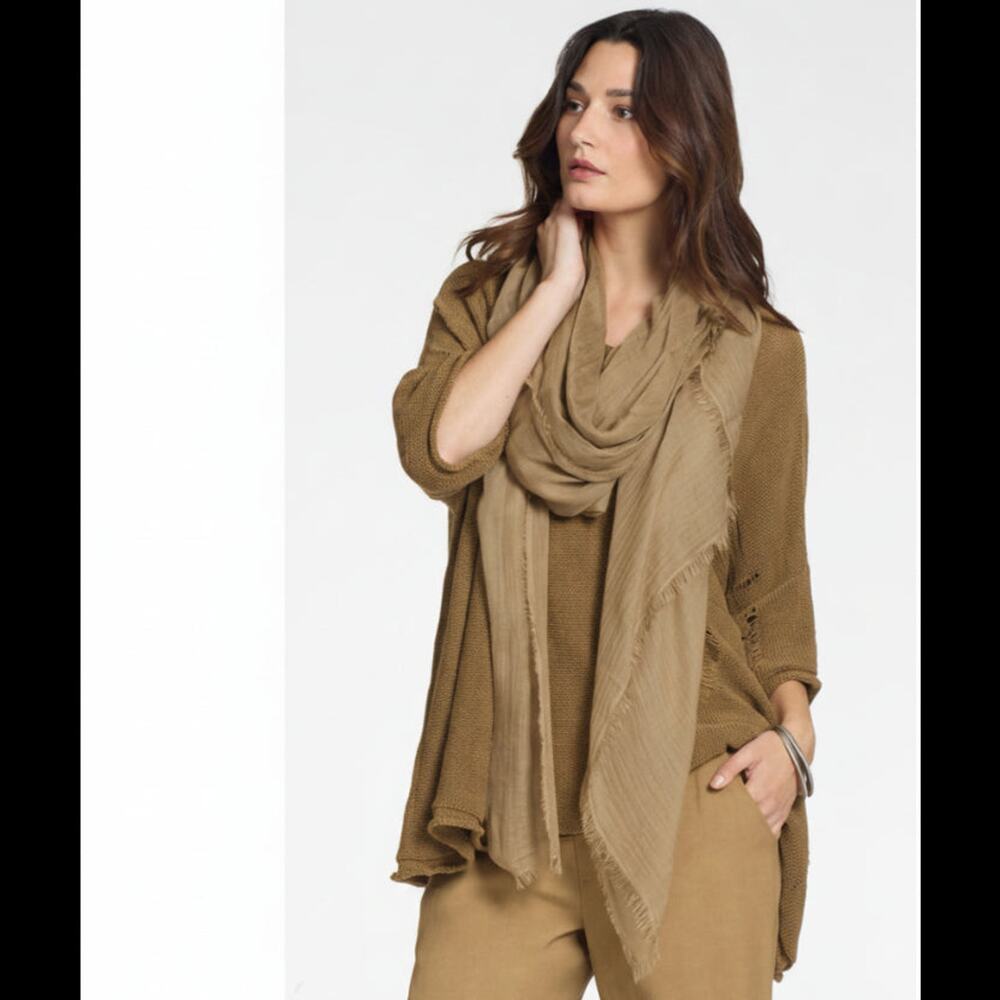 Sarah Pacini khaki Modal/Silk scarf
